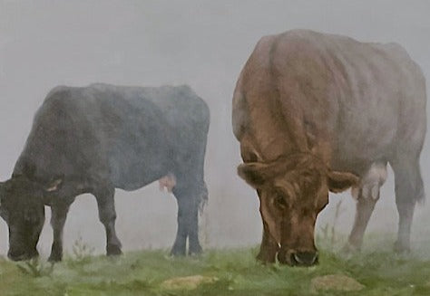 Out Of The Mist Cow Painting