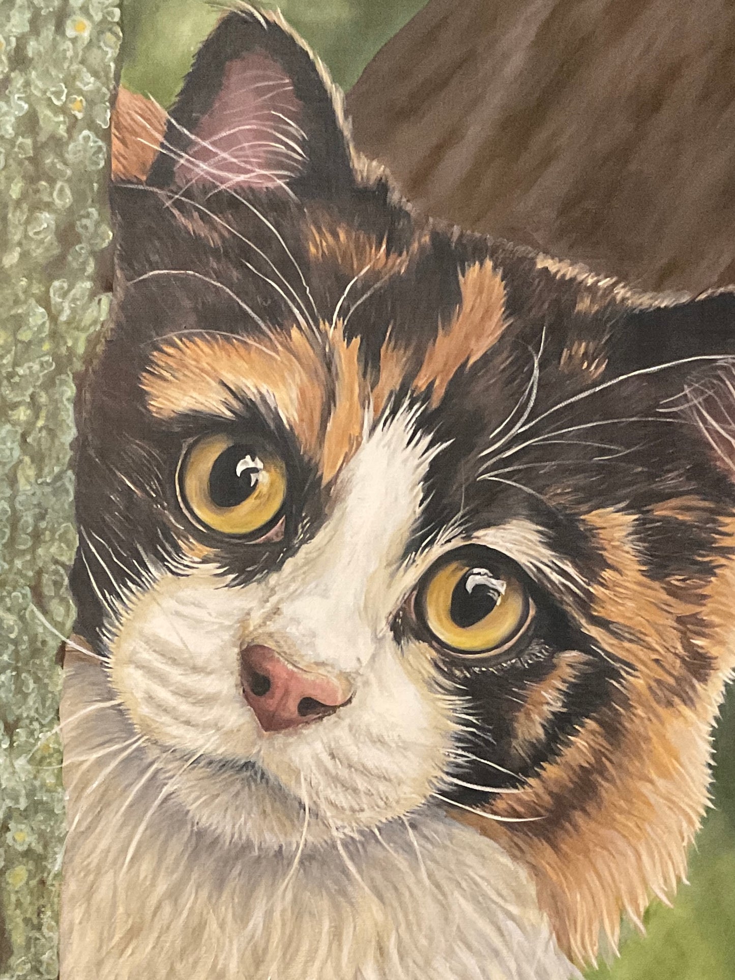Peek-a-boo Cat Acrylic Painting