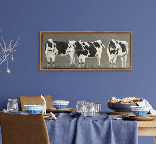 Original Art "The Three" Cow Painting