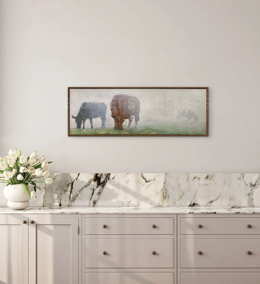 Out Of The Mist Cow Painting